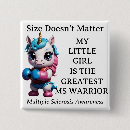 Einhorn, Tochter, Kind, MS Warrior Button (Vorderseite)