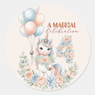 Einhorn-Träume-Geburtstag Runder Aufkleber
