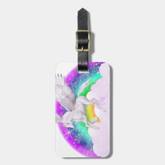 Einhorn-Träume Gepäckanhänger (Vorderseite vertikal)