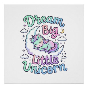 Einhorn Träume groß Kleines Einhorn-Geschenkidee V Poster