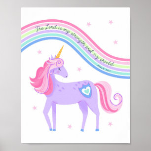 Einhorn-Träume Psalm 28:7 Wandkunst Druck 1 von 3 Poster