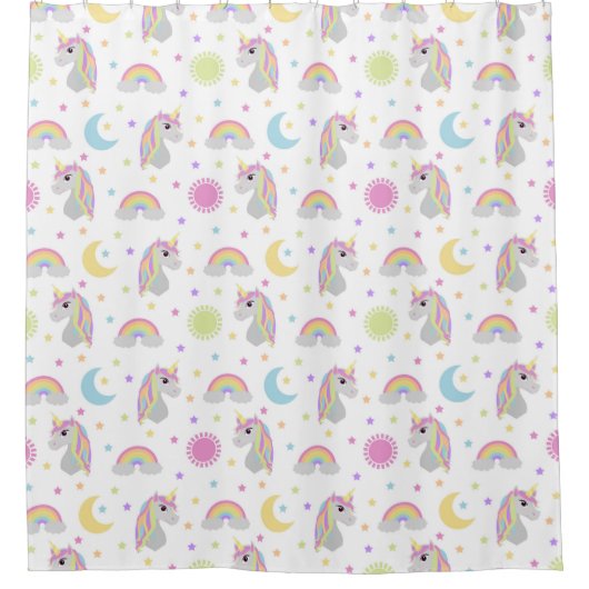 Einhorn träumt Duschvorhang (Vorderseite)