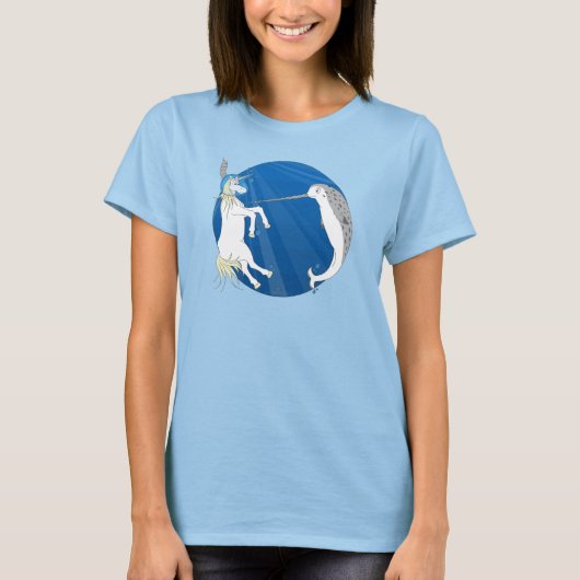 Einhorn trifft Narwhal T-Shirt (Vorderseite)