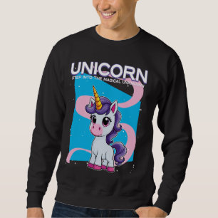 Einhorn tritt in das magische unbekannte Einhorn Sweatshirt