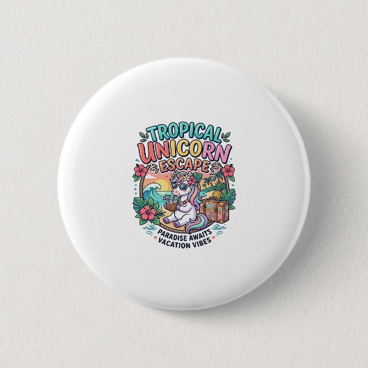 Einhorn Tropical Unicorn Escape POD Bereit POD Kun Button (Vorderseite)