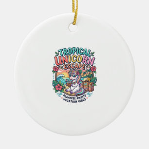 Einhorn Tropical Unicorn Escape POD Bereit POD Kun Keramik Ornament