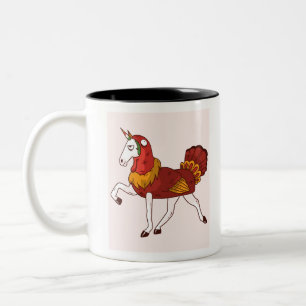 Einhorn Truthahn Kostüm Zweifarbige Tasse