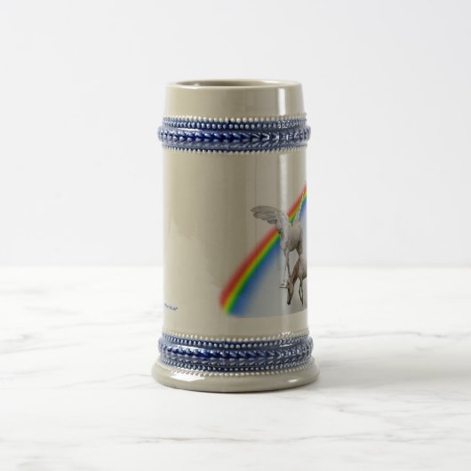 Einhorn- u. Pegasus-Regenbogen Bierglas (Mittel)