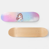 Einhorn u. Regenbogen Skateboard (Horizontal)