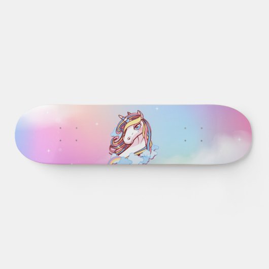 Einhorn u. Regenbogen Skateboard (Horizontal)