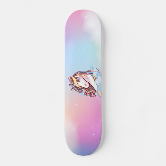 Einhorn u. Regenbogen Skateboard (Vorderseite)