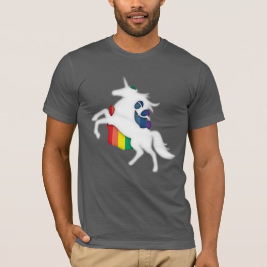 Einhorn u. Regenbogen T-Shirt (Vorderseite)