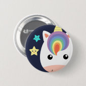 Einhorn u. Sterne Button (Vorne & Hinten)
