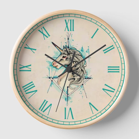 Einhorn Uhr (Vorderseite)