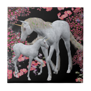 Einhorn und Baby Fantasy Tile Trivet Fliese