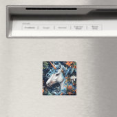 Einhorn und Blume Fantasy Design Magnet (In Situ (Geschirrspüler))