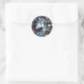 Einhorn und Blume Fantasy Design Runder Aufkleber (Tasche)