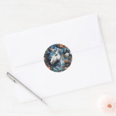 Einhorn und Blume Fantasy Design Runder Aufkleber (Umschlag)