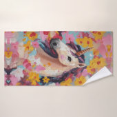 Einhorn und Blume Handtuch für Mädchen Badehandtuch (Badehandtuch)