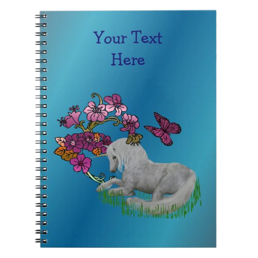 Einhorn und Blume Personalisiert Notizblock (Vorderseite)