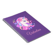 Einhorn und Blume Personalisiertes SpiralNotebook Notizblock (Rechte Seite)