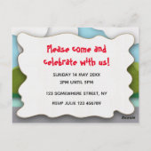 Einhorn und Bunny First Birthday Einladung Postkarte (Rückseite)