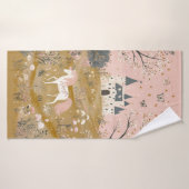 Einhorn und Burghandtuch für Mädchen Badehandtuch (Badehandtuch)