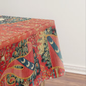 EINHORN UND DAME PLAYING ORGAN, TIERE rotes Grün Tischdecke (Beispiel)