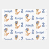 Einhorn und Dinosaurier Joint Kids Party Custom Geschenkpapier Set (Vorderseite 3)