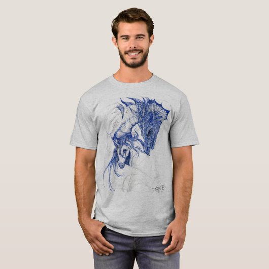 Einhorn-und Drache-Umarmen T-Shirt (Vorne ganz)