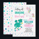 Einhorn und Drachen zum Geburtstag Einladung magis<br><div class="desc">Dragon Birthday Einladung. Alle Designs sind © PIXEL PERFECTION PARTY LTD</div>