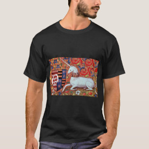 EINHORN UND FANTASIEBLUMEN, FLORALE MOTIVE MONOGRA T-Shirt