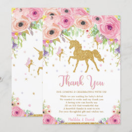 Einhorn-und Fee-Babyparty danken Ihnen, Anmerkung Einladung