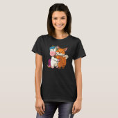 Einhorn und Fox-Niedliche Tiere für weibliche Tier T-Shirt (Vorne ganz)