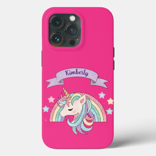 Einhorn und Funkelnd Regenbogen-Individuelle Name Case-Mate iPhone Hülle (Rückseite)