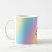 Einhorn und Funkelnd Regenbogen-Individuelle Name Kaffeetasse (Links)