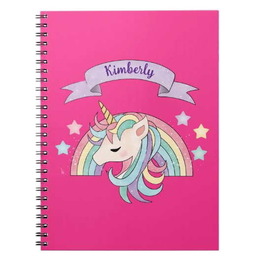 Einhorn und Funkelnd Regenbogen-Individuelle Name  Notizblock (Vorderseite)