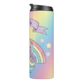 Einhorn und Funkelnd Regenbogen-Individuelle Name  Thermosbecher (Nach rechts gedreht)