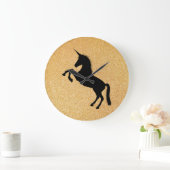 Einhorn und Gold-Glitzer Große Wanduhr (Zuhause)