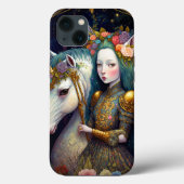 Einhorn und Lady Fantasy Art Case-Mate iPhone Hülle (Rückseite)