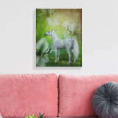 Einhorn und Lilies Fantasy Horst Art Leinwanddruck (Insitu (Wohnzimmer))