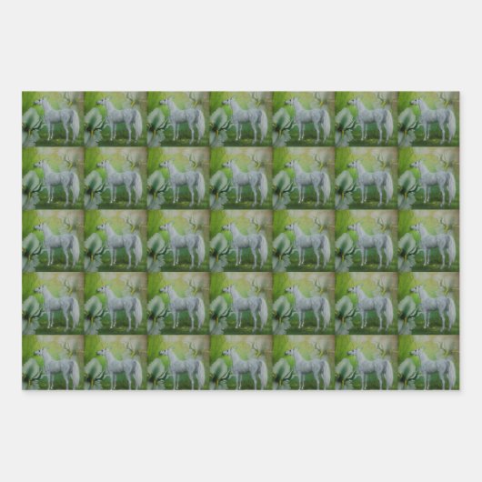 Einhorn- und Lily-Blume Geschenkpapier Set (Vorderseite 3)