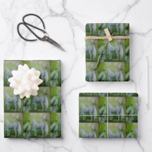 Einhorn- und Lily-Blume Geschenkpapier Set