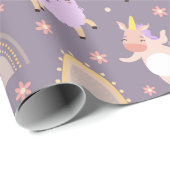 Einhorn- und Llamasumhüllungspapier Geschenkpapier (Rolleneckpunkt)