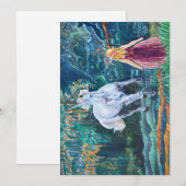 Einhorn und Mädchen Einladung (Vorne/Hinten)