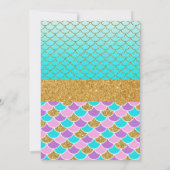 Einhorn und Meerjungfrau Einladung zum Geburtstag (Rückseite)