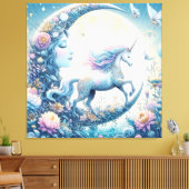 Einhorn und Mond Leinwanddruck (Insitu (Wohnzimmer))