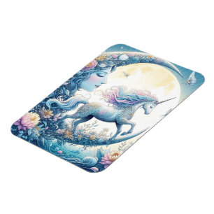 Einhorn und Mond Magnet