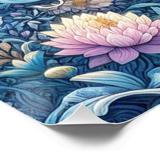 Einhorn und Mond Poster (Ecke)