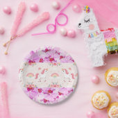 Einhorn und Orchideen, Regenbogen, Blume, Party Pappteller (Party)